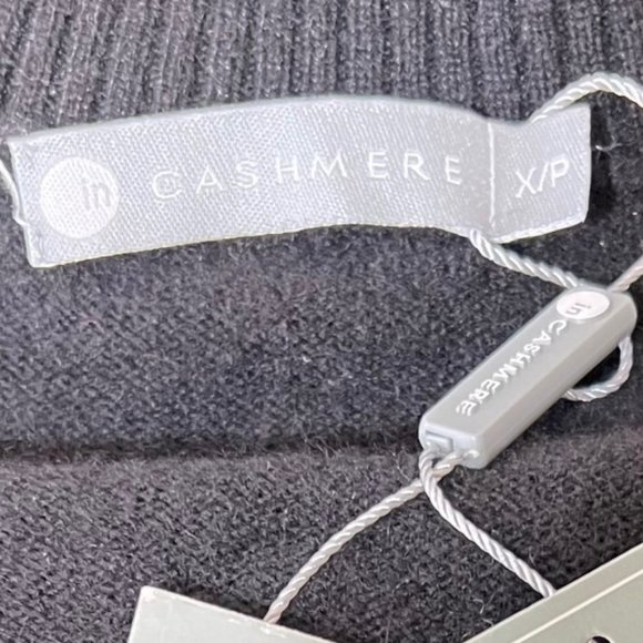 NEW! InCashmere 100% Cashmere Short Sleeve Mock Neck Sweater Black, Sz X/P- US 0 - Picture 13 of 16